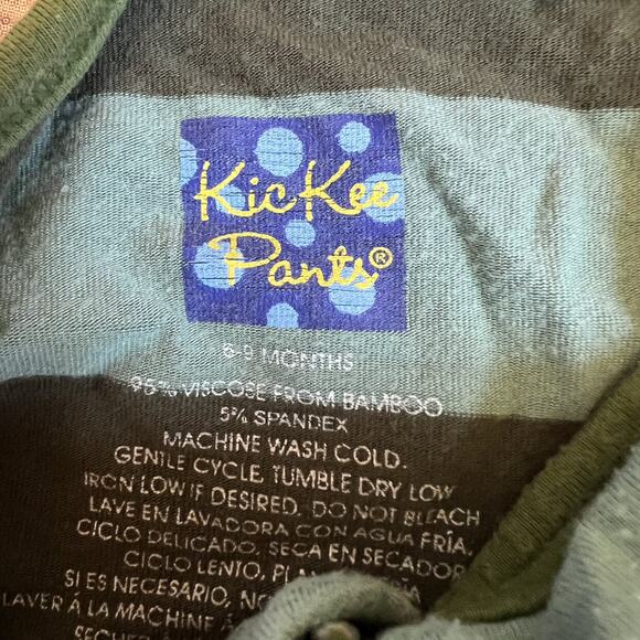 KicKee Pants Green Rugby Stripe Zipper Coverall 6-9m - Picture 8 of 8